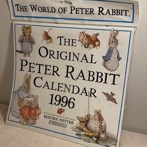 Vintage Original Peter Rabbit Calendar 1996 Beatrix Potter 40 character stickers